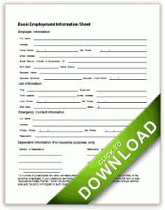 safety meeting sign in sheet employee information form