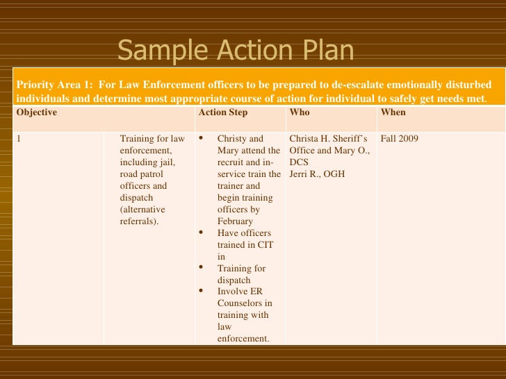 Personal Safety Action Plan Examples