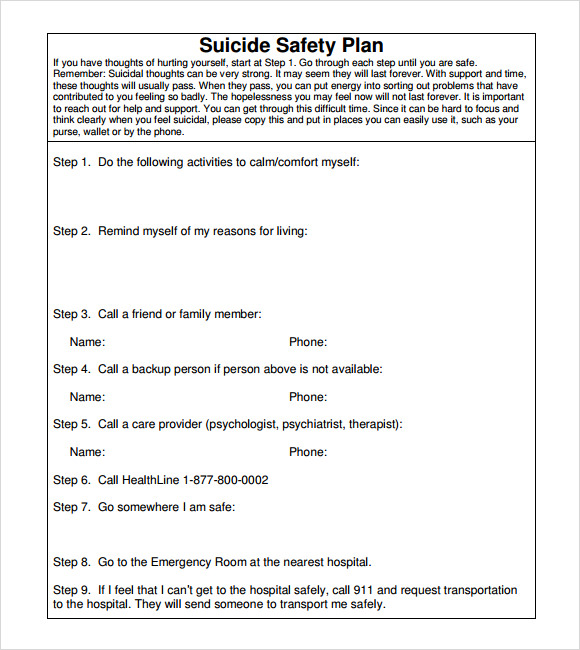 safety plan template