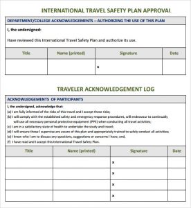 safety plan template travel safety plan template