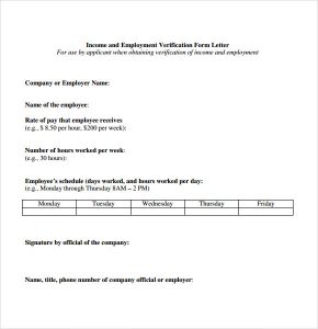 salary verification letters proof of income letter from employer