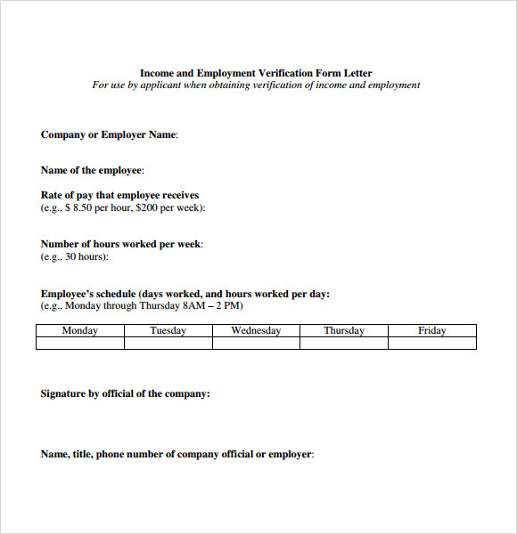 salary verification letters