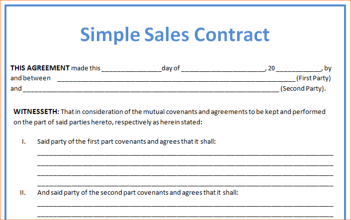 sales contract template