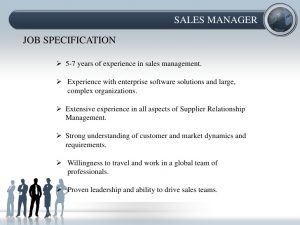 sales goals examples job description and job specification