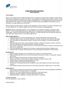 sales job description inside sales representative resume examples inside sales representative job description