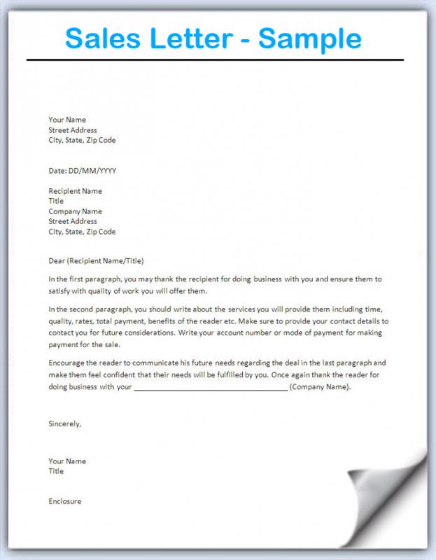 Sales Letters Samples | Template Business