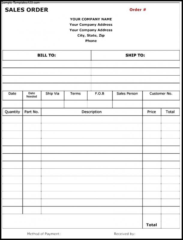 sales order form