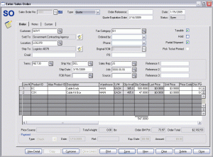 sales order forms so enter sales order