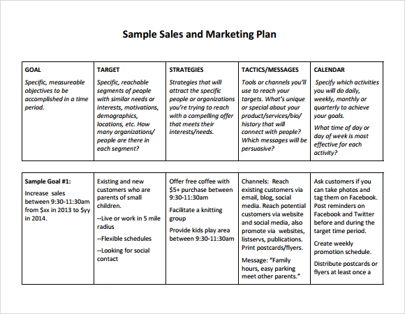 sales plan template