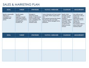 sales plan template sales marketing template