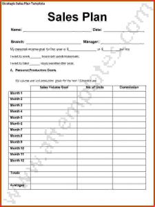 sales plan template sales plan template strategic sales plan templa