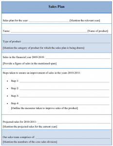 sales plan template salesplantemplate