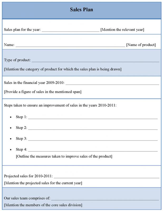 sales plan template