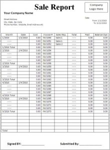 sales report template sale report template