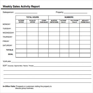 salesman report template sales report template