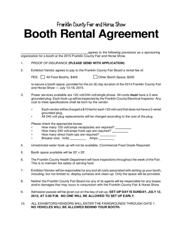 Salon Booth Rental Agreement Template Business