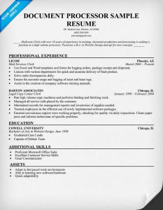 sample actors resume document processor resume sample