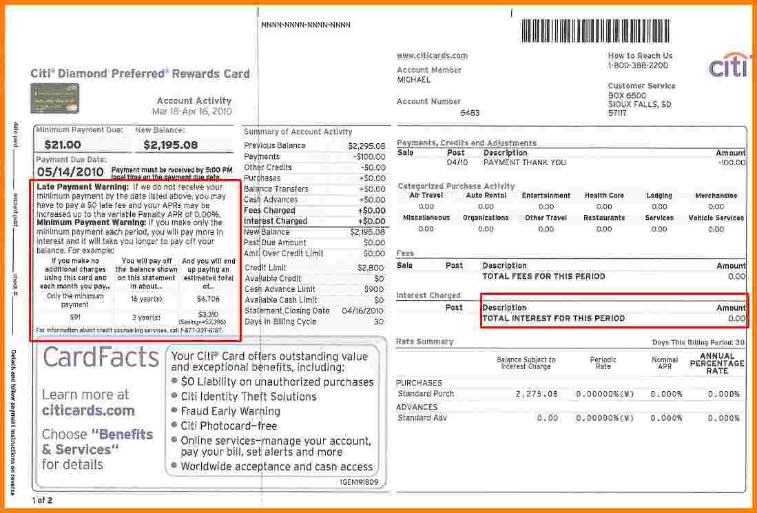 sample bank statement