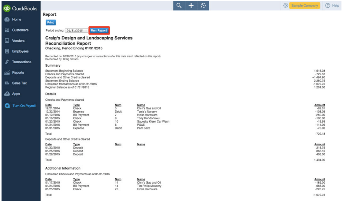 sample bank statement