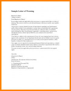 sample budget proposal staff warning letter