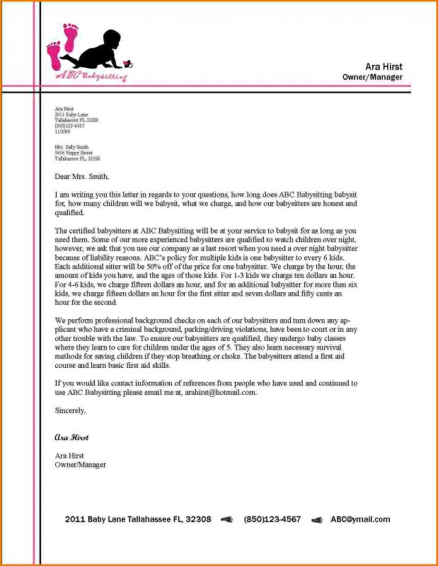 sample business letter