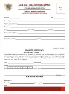 sample college application admission form format hostel admn form