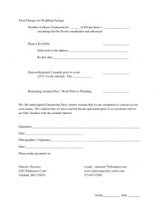 sample consultation agreement contract agreement for wedding photography