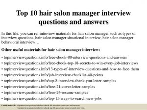 sample consultation agreement top hair salon manager interview questions and answers