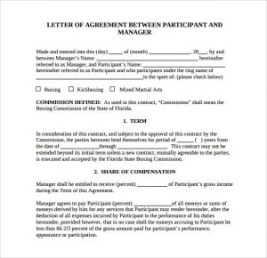 sample contract agreement letter of agreement template sample