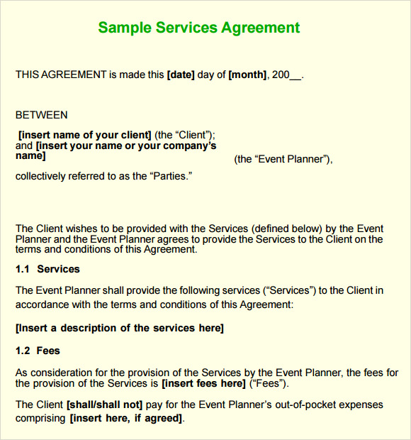 sample contract for services