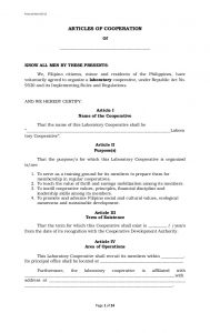 sample corporate resolution laboratory cooperative article of cooperation and by laws template