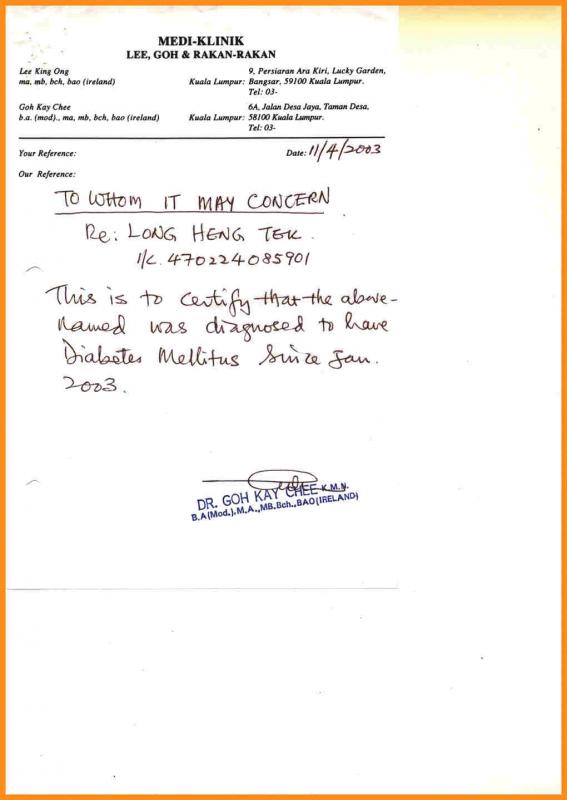 sample doctor note