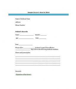 sample doctors note bonus doctor notes template