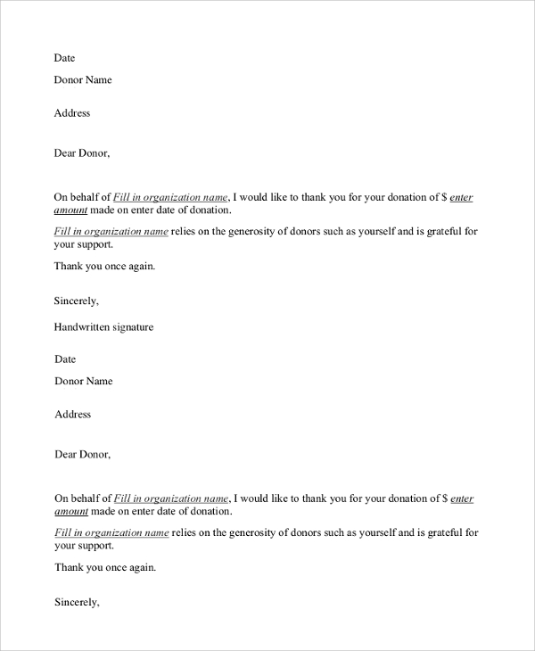 Sample Donation Letter In Memory Of Someone | Template Business