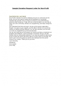 sample donation request letter for non profit sample donation request letter for non profit