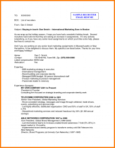 sample email to recruiter email a recruiter sample example email to recruiter