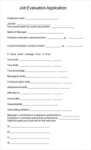 sample employee evaluation job evaluation template format download