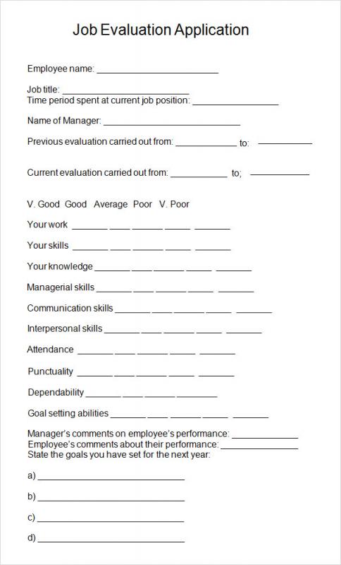 sample employee evaluation