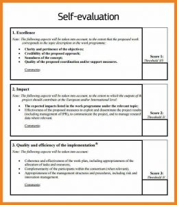 sample employee evaluation self appraisal examples self evaluation example