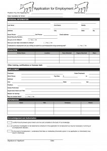 sample employment application sample employment application form template