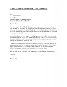 sample employment offer letter sick leave letter