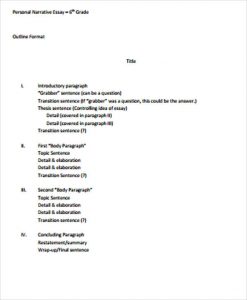 sample essay outline narrative essay outline format