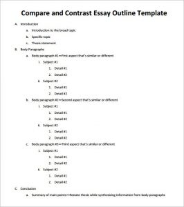 sample essay outline sample compare and contrast essay outline pdf download