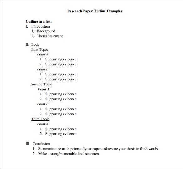 sample essay outline