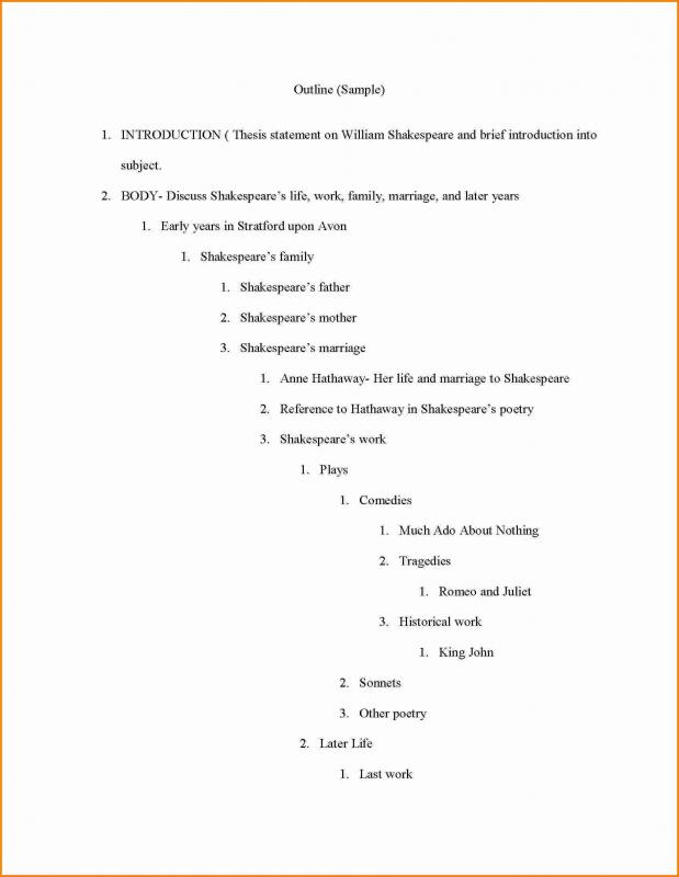 sample essay outlines