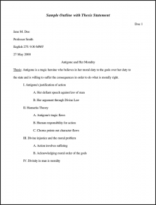 sample essay outlines sample outline with thesis statement