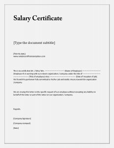 sample eviction letter doc sample salary certificate letter free salary