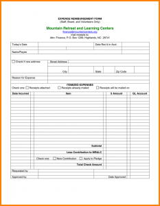 sample expense report reimbursement form word template