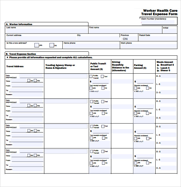 sample expense report