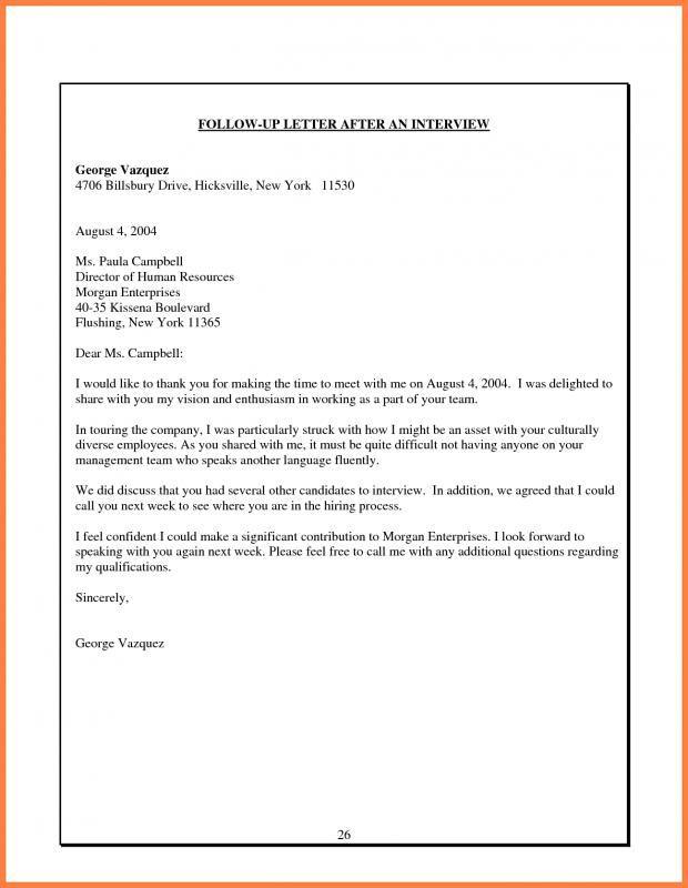 Sample Follow Up Email After Interview Status | Template ...